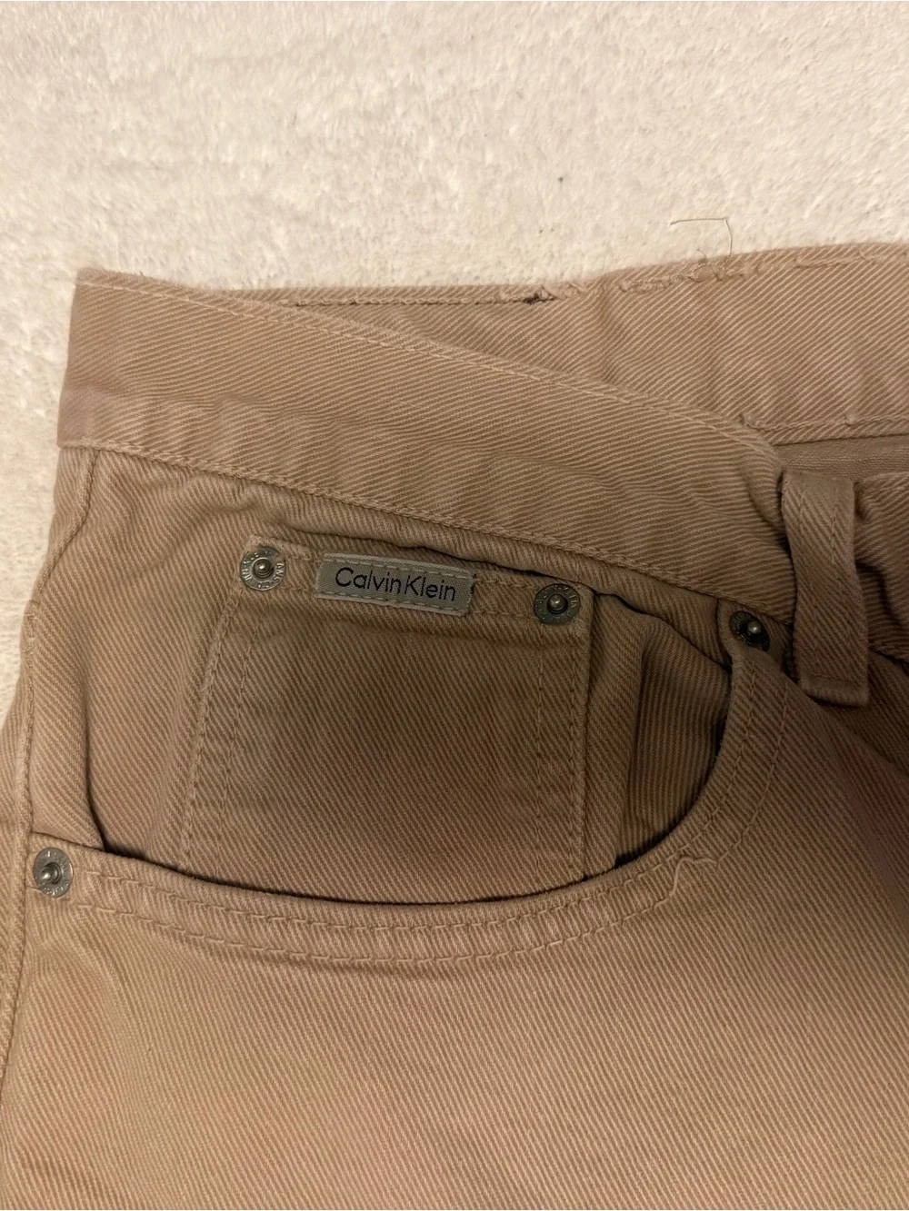 Calvin Klein Jeans Men's Khaki Flat Front Cotton Shorts Jorts